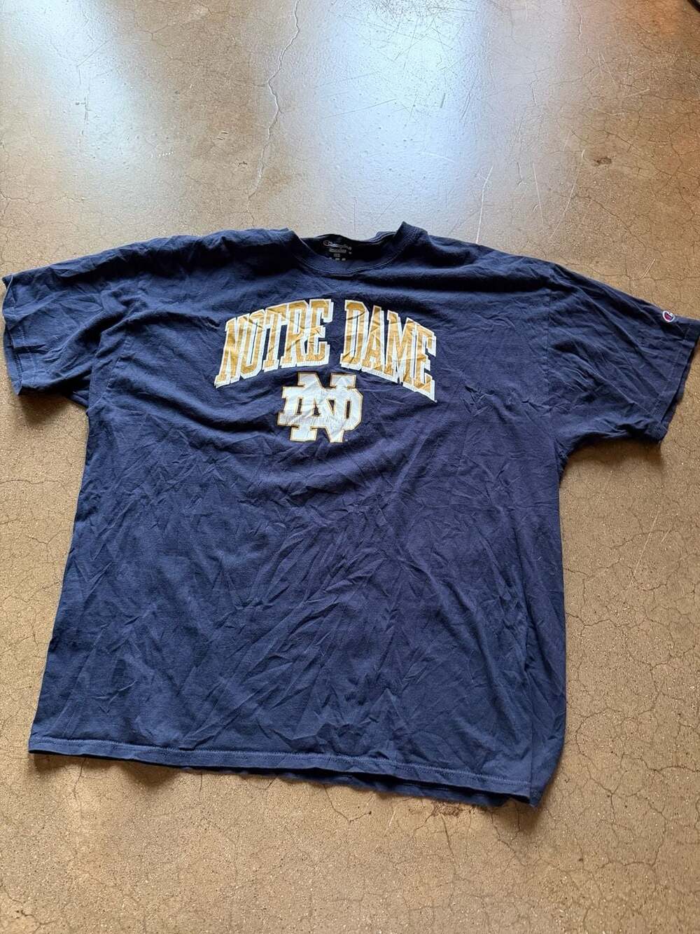 Champion Notre Dame Fighting Irish Navy Blue Graphic T-Shirt - Picture 1 of 1